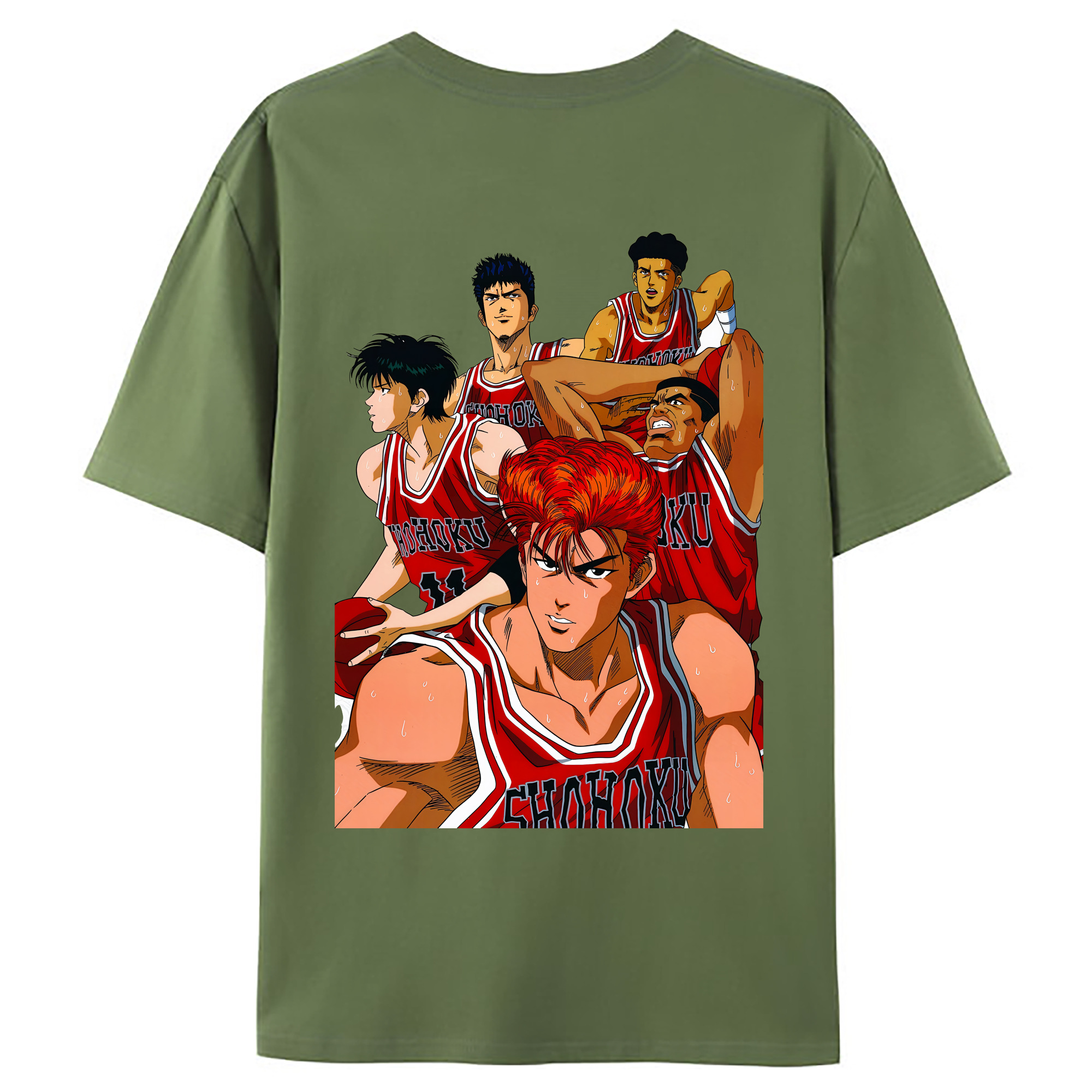 （画像用） SLAM DUNK／スラムダンク 綿100％ メンズ半袖Tシャツ（バックプリント） 通気性